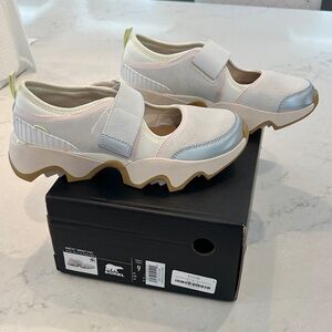 Sorel Kinetic Impact II MJ Cream and Silver Sneakers